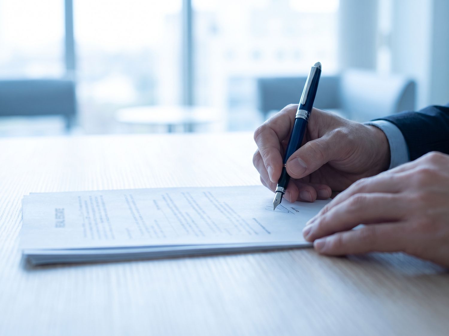 Signing a real estate closing document